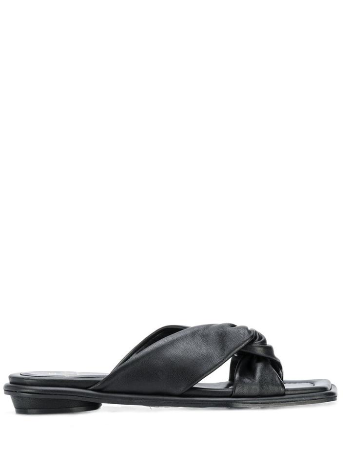 Suecomma Bonnie Knotted Straps Sandals - Black