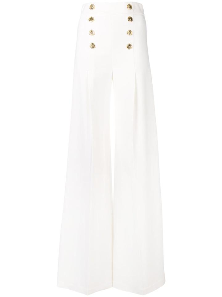 Elisabetta Franchi Nautical Palazzo Pants - White