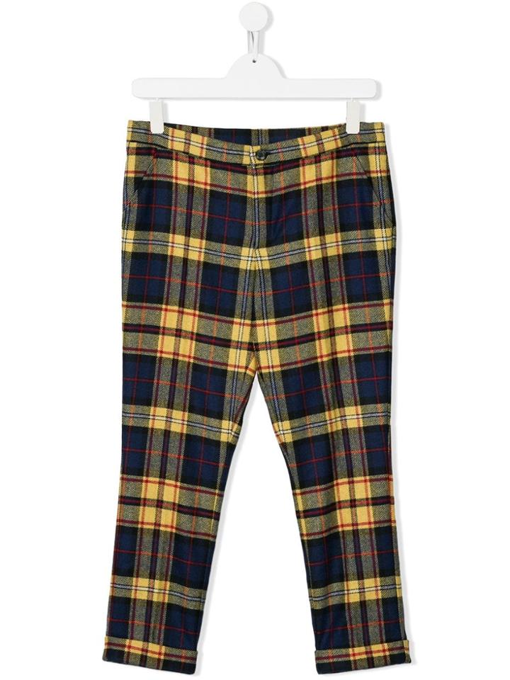 Touriste Tartan Check Trousers - Blue