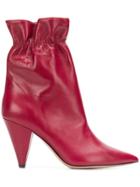 Fabio Rusconi Pointed Toe Ankle Boots - Red