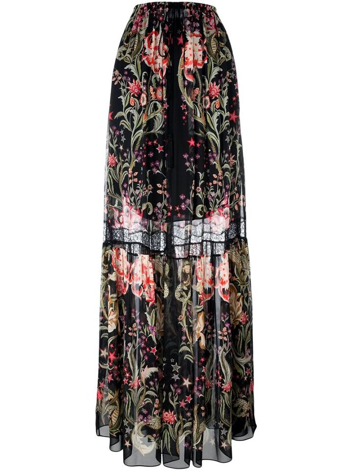 Roberto Cavalli 'galaxy Garden' Maxi Skirt, Women's, Size: 44, Silk