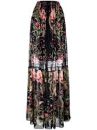 Roberto Cavalli 'galaxy Garden' Maxi Skirt, Women's, Size: 44, Silk