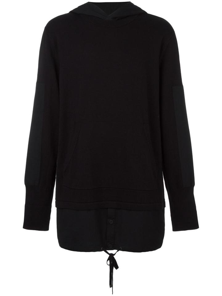 Helmut Lang Layered Hooded Jumper - Black