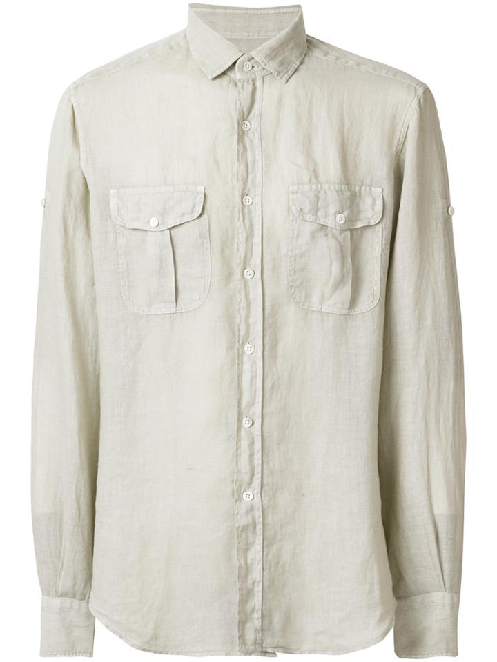 Glanshirt Slim-fit Linen Shirt - Brown