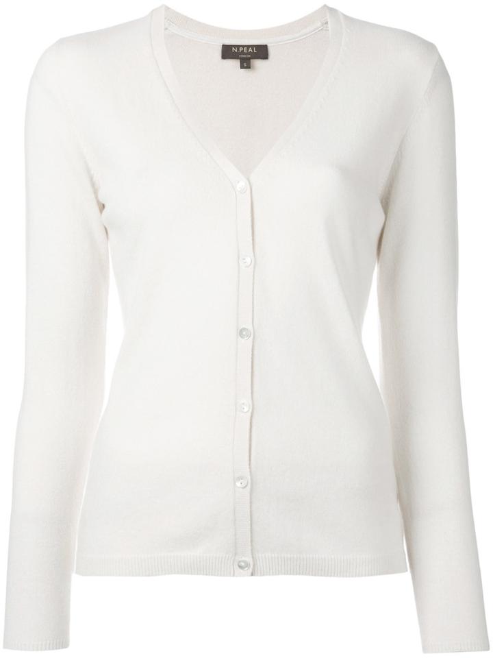 N.peal - Classic Cardigan - Women - Cashmere - Xl, Women's, White, Cashmere