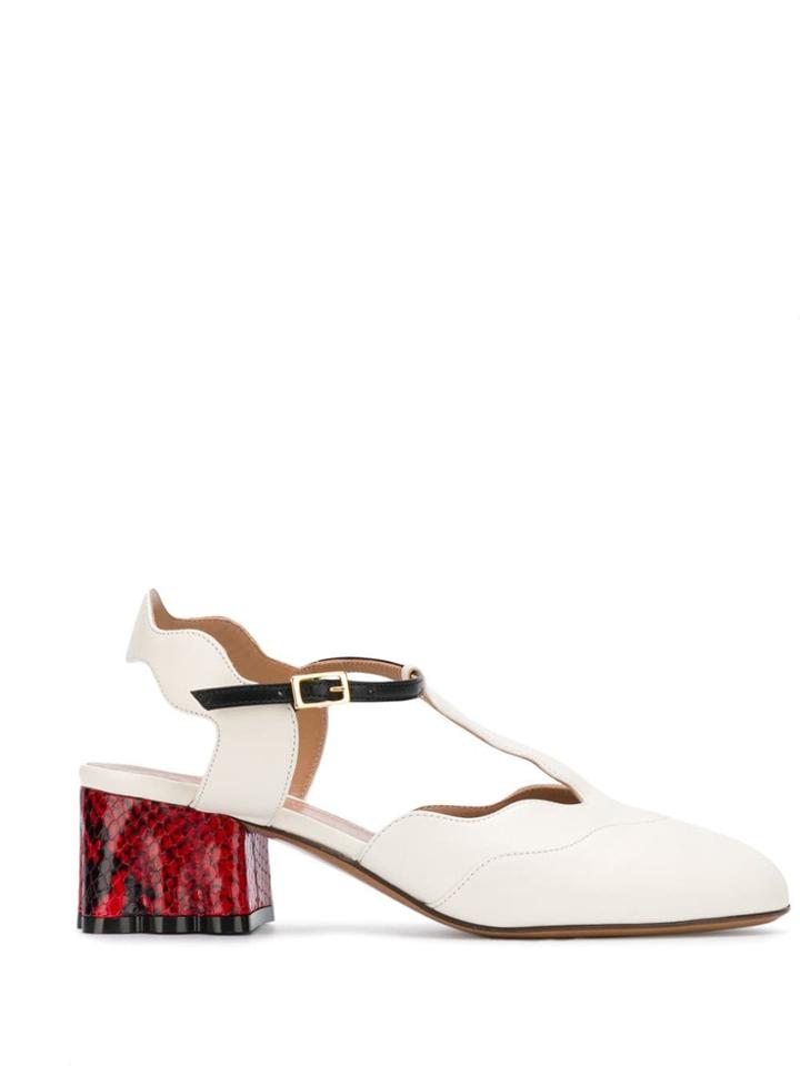 Marni Snakeskin Effect Pumps - White