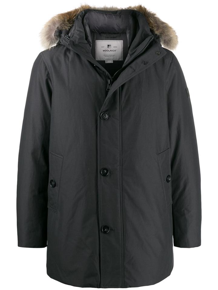 Woolrich Faux-fur Hooded Coat - Grey