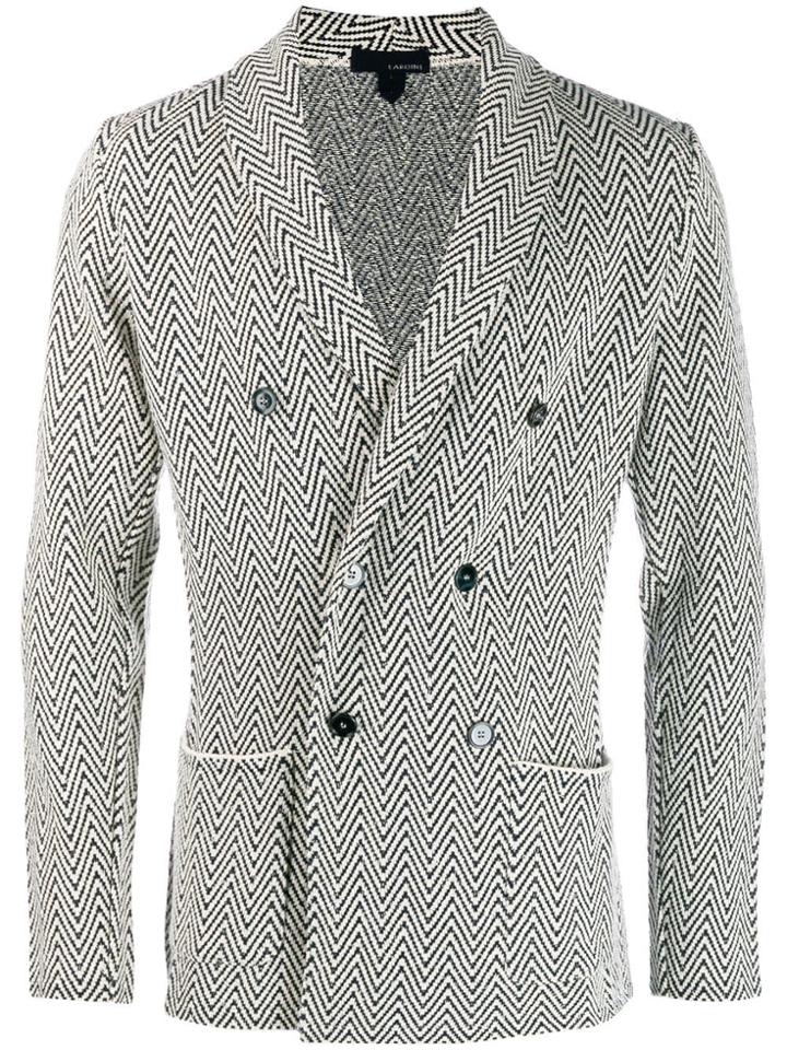 Lardini Jersey Double-breasted Blazer - Blue