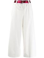Patrizia Pepe Cropped Belted Trousers - White