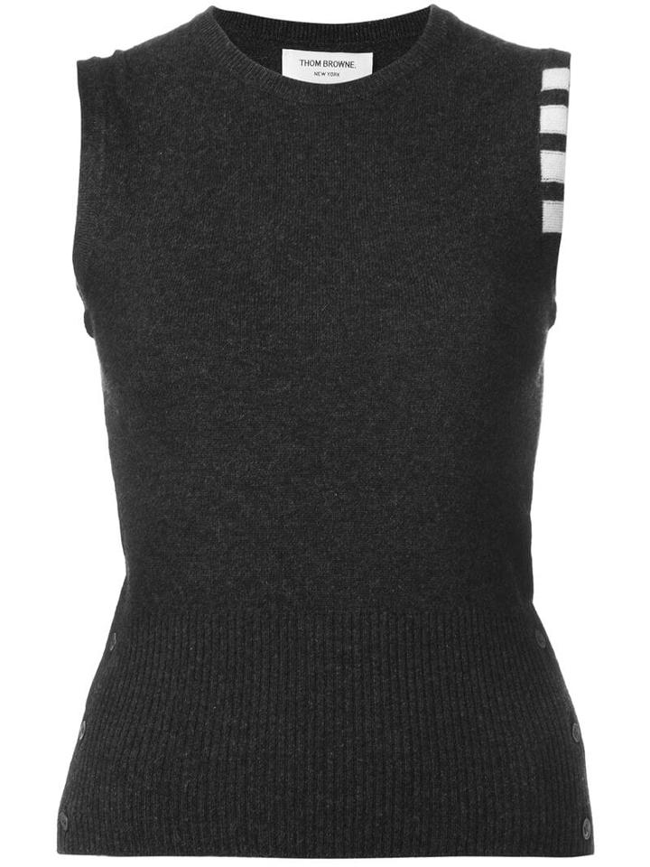 Thom Browne Cashmere Stripe Detail Top - Grey