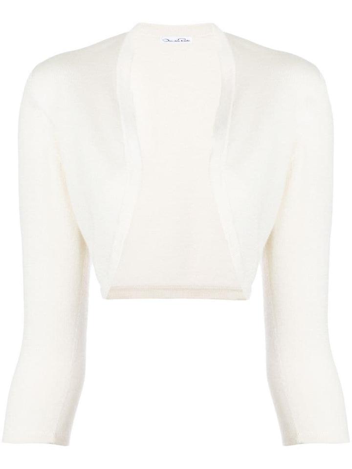 Oscar De La Renta Knit Bolero Cardigan - Neutrals