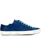Philippe Model Logo Patch Sneakers, Men's, Size: 44, Blue, Rubber/leather/cotton