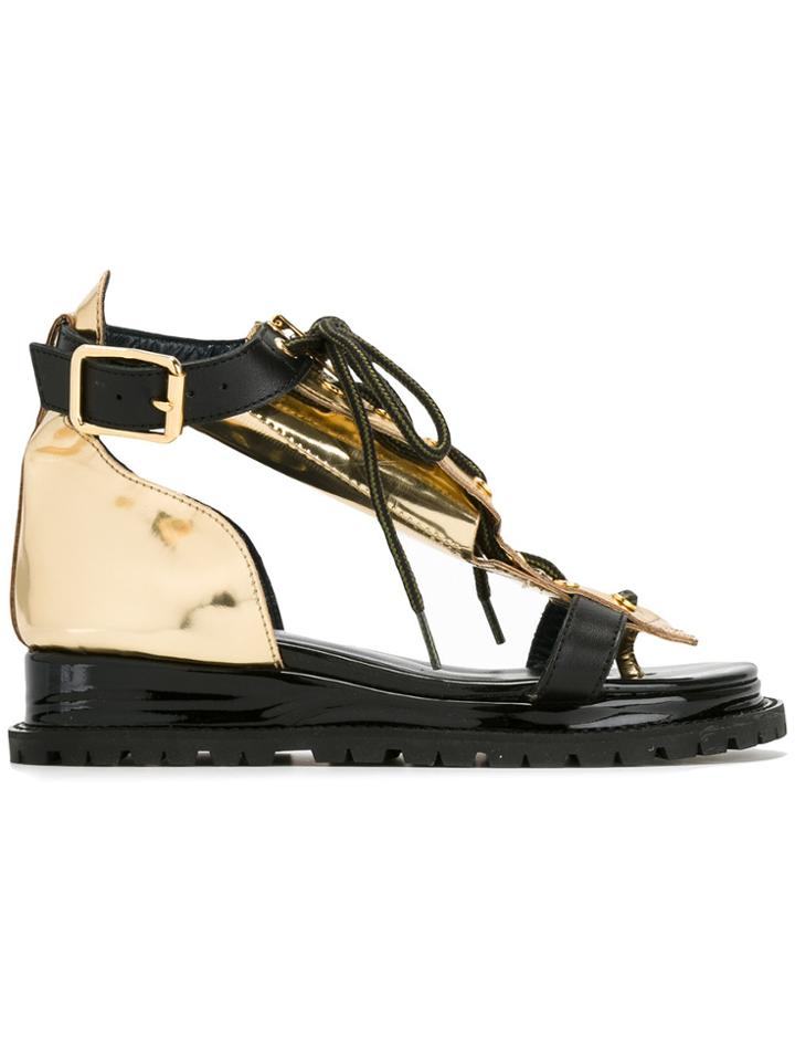 Sacai Lace Top Sandals - Black