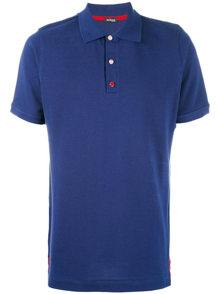Kiton - Contrast Buttons Polo Shirt - Men - Cotton - Xxl, Blue, Cotton