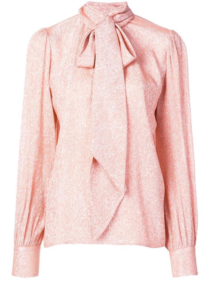 Marc Jacobs Tied Neck Metallic Blouse - Pink
