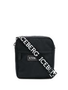 Iceberg Logo Plaque Crossbody Bag - Black