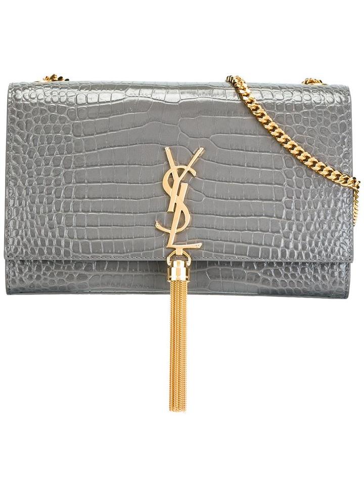 Saint Laurent Medium Kate Satchel Bag, Women's, Grey, Leather