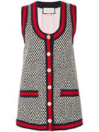Gucci - Gg Web Tweed Gilet - Women - Silk/cotton/polyamide/viscose - 38, Grey, Silk/cotton/polyamide/viscose