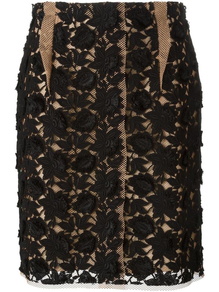 Lanvin Floral Lace Skirt - Black