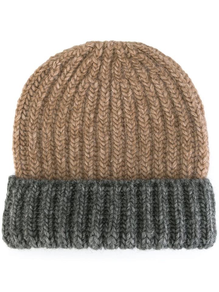 Ribbed Folded Beanie, Adult Unisex, Nude/neutrals, Polyamide/wool/alpaca, Danielapi