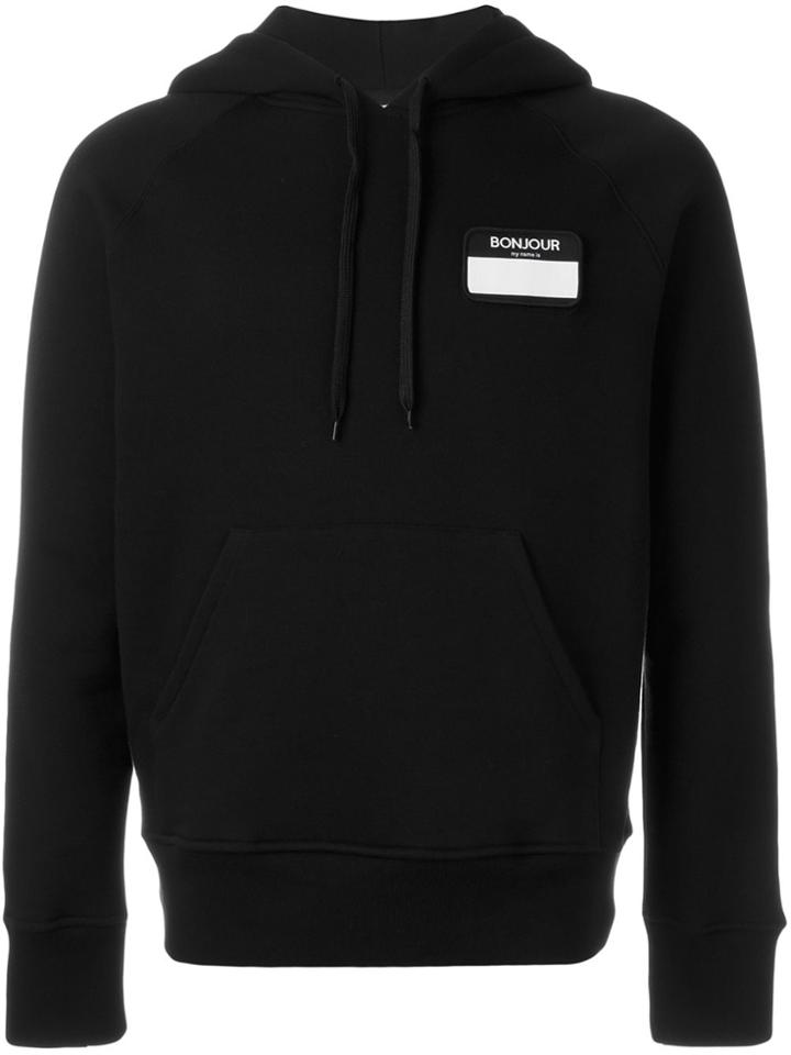 Ami Alexandre Mattiussi Hooded Sweatshirt Bonjour Patch - Black