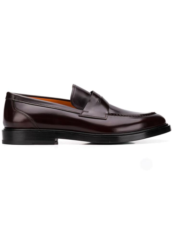 Santoni Classic Penny Loafers - Brown