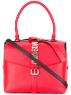 Moschino Logo Plaque Tote, Women's, Red
