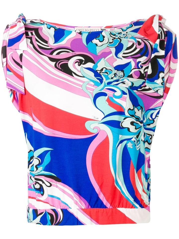 Emilio Pucci Merida Print Bow Detail Blouse - Pink