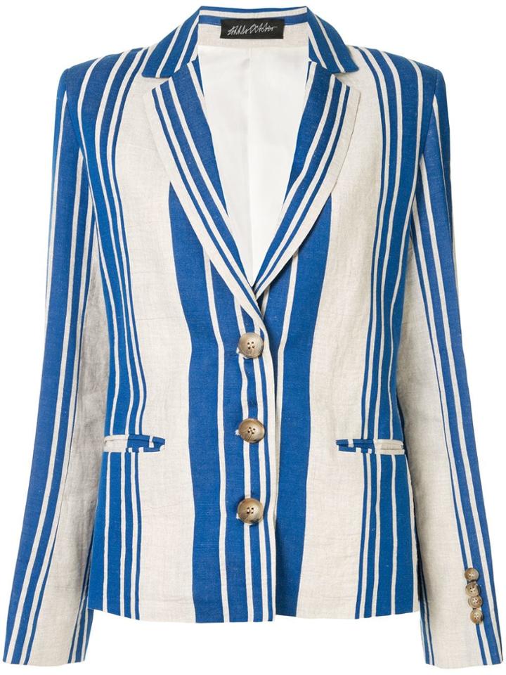 Anna October Striped Blazer - White