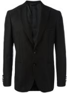 Tonello Buttoned Blazer Jacket, Men's, Size: 52, Black, Silk/cotton/acetate/viscose