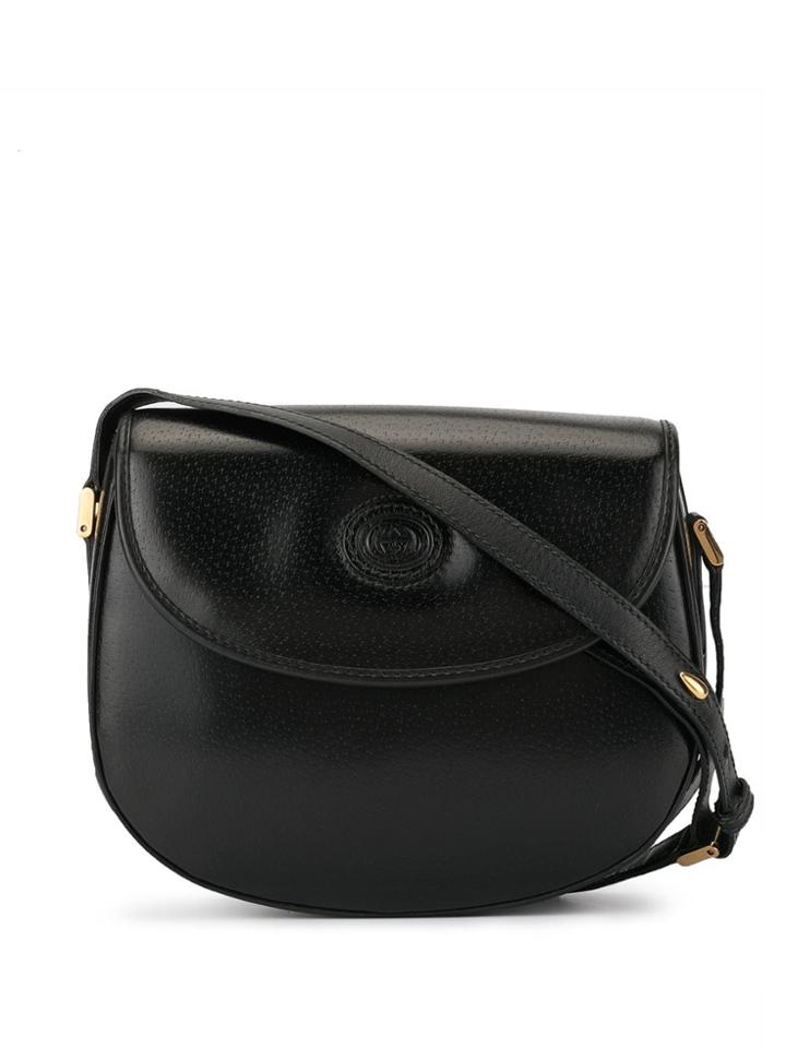 Gucci Pre-owned Embroidered Logo Shoulder Bag - Black