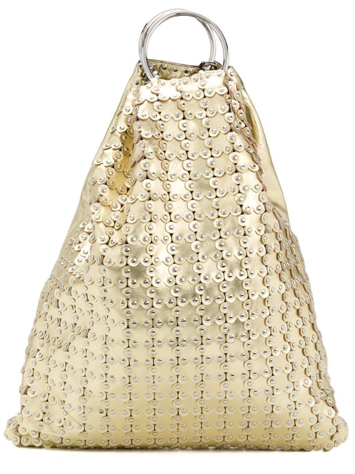 Red Valentino Flower Puzzle Bucket Tote - Metallic