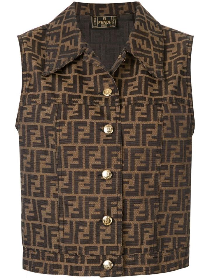 Fendi Pre-owned Zucca Pattern Buttoned Waistcoat - Brown