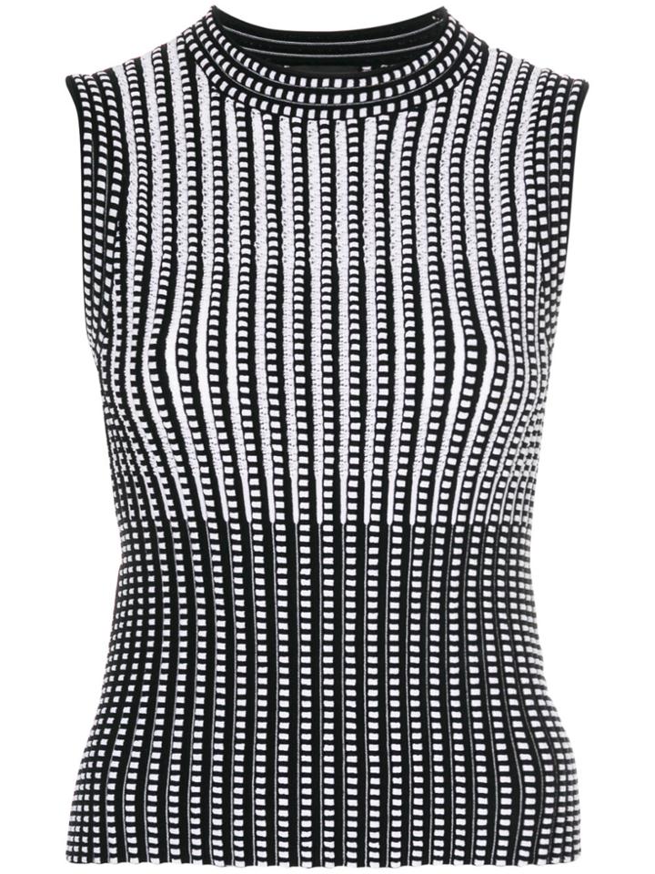 Theory Fitted Knit Tank Top - Black