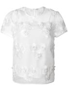 P.a.r.o.s.h. Embroidered Organza Blouse - White