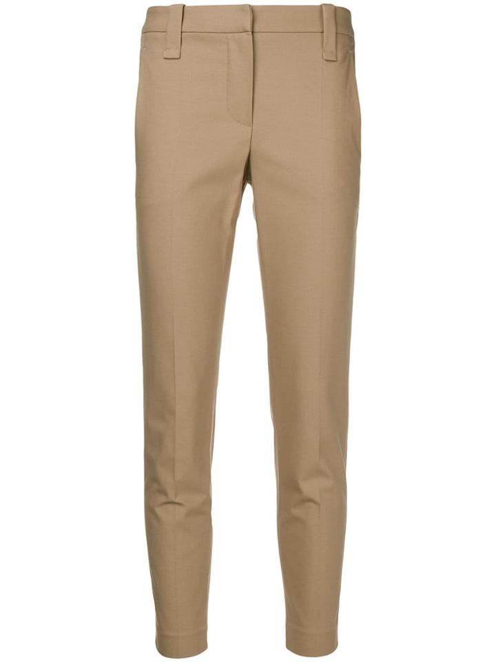 Brunello Cucinelli Cropped Skinny-fit Trousers - Brown