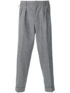 Pt01 Willard Glen Check Trousers - Black