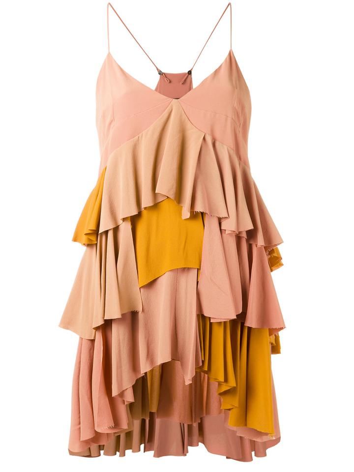Erika Cavallini - Ruffled Cami - Women - Silk/acetate - 44, Pink/purple, Silk/acetate