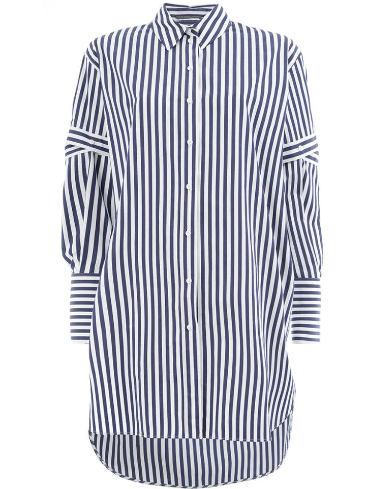 Alexander Mcqueen Striped Button Shirt - Blue