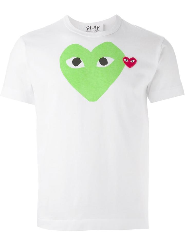 Comme Des Garçons Play Printed Heart T-shirt, Men's, Size: S, White, Cotton