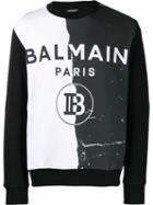 Balmain Two-tone Logo Sweatshirt - Black