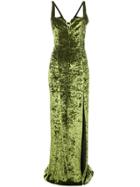 Galvan Solstice Velvet Dress - Green