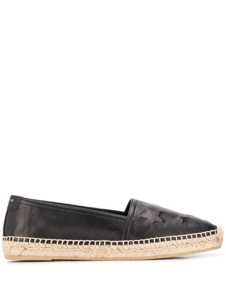 Saint Laurent Star Embossed Espadrilles - Black