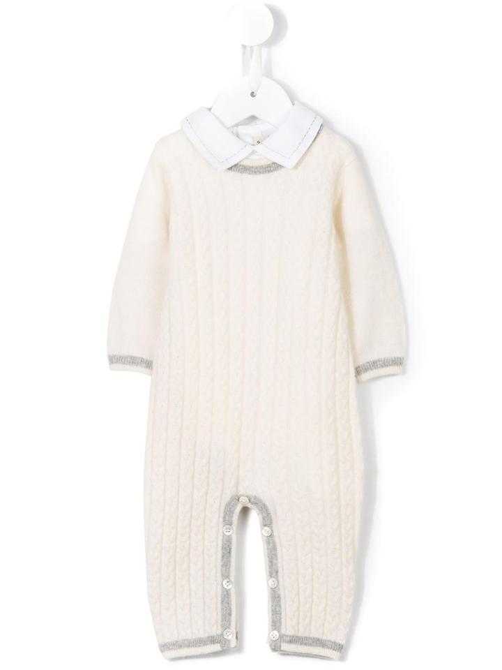Cashmirino - Cable Knit Romper - Kids - Cashmere - 6 Mth, White
