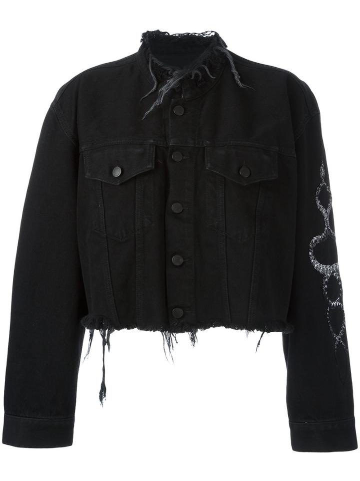 Marcelo Burlon County Of Milan Alyssa Denim Jacket, Women's, Size: Xs, Black, Cotton