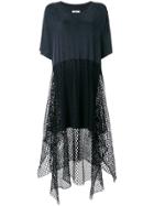 Mm6 Maison Margiela Net Panel T-shirt Dress - Black