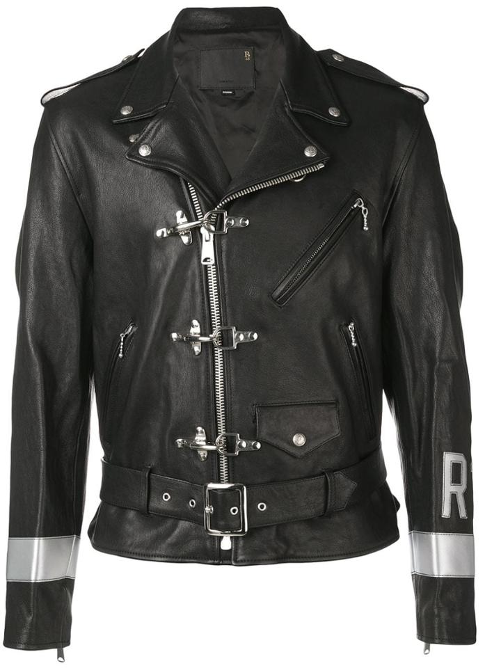 R13 Brooklyn Usa Biker Jacket - Black