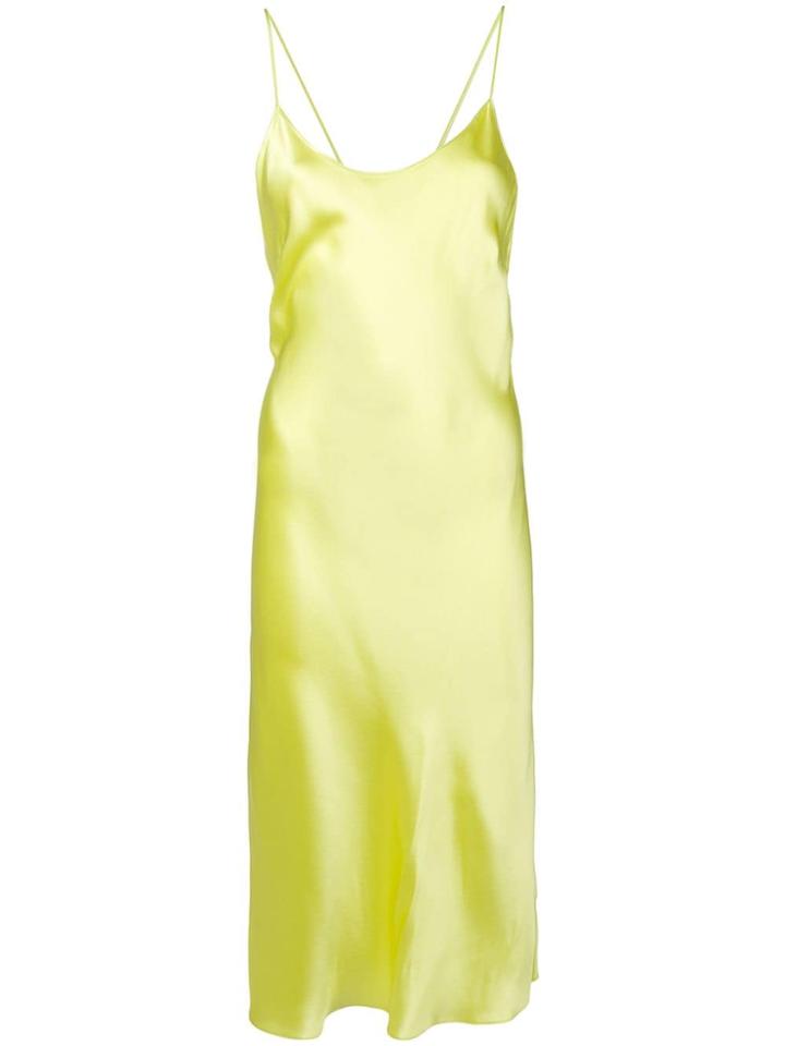 Priscavera Satin Slip Dress - Yellow