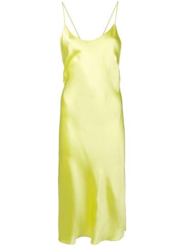 Priscavera Satin Slip Dress - Yellow