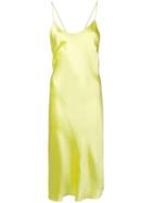 Priscavera Satin Slip Dress - Yellow